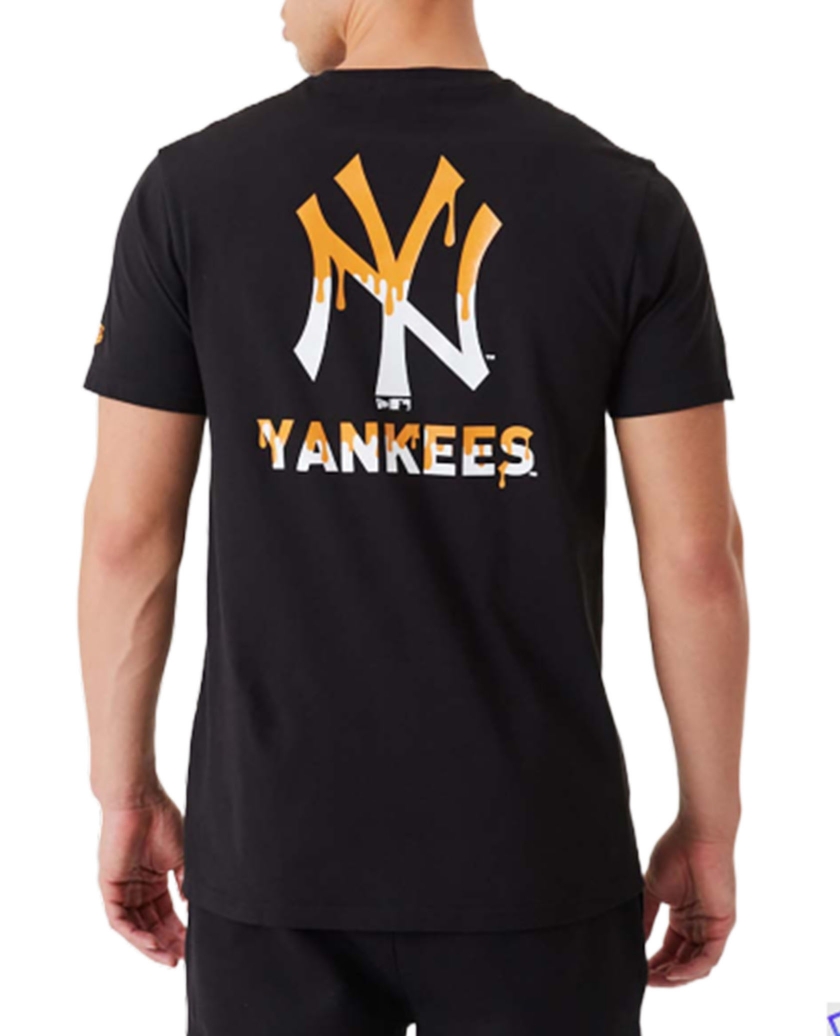 NY YANKEES MLB DRIP LOGO BLACK T-SHIRT